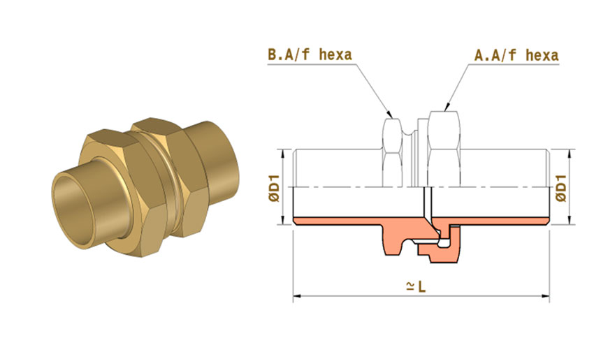 copper nickel butt weld end union connectors