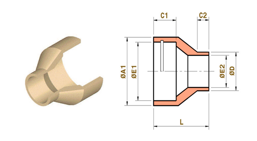 reducing inserts capillary x male end