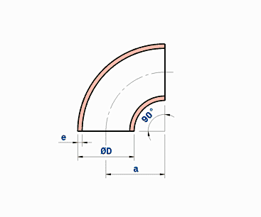 Copper Nickel 90 Degree Long Radius Elbow -14 Bar-DIN 86090