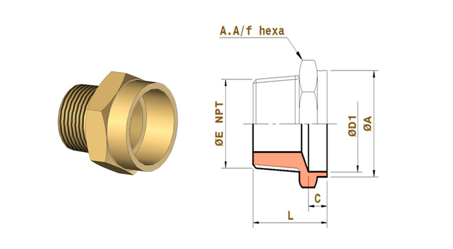 copper-nickel-staight-connectors